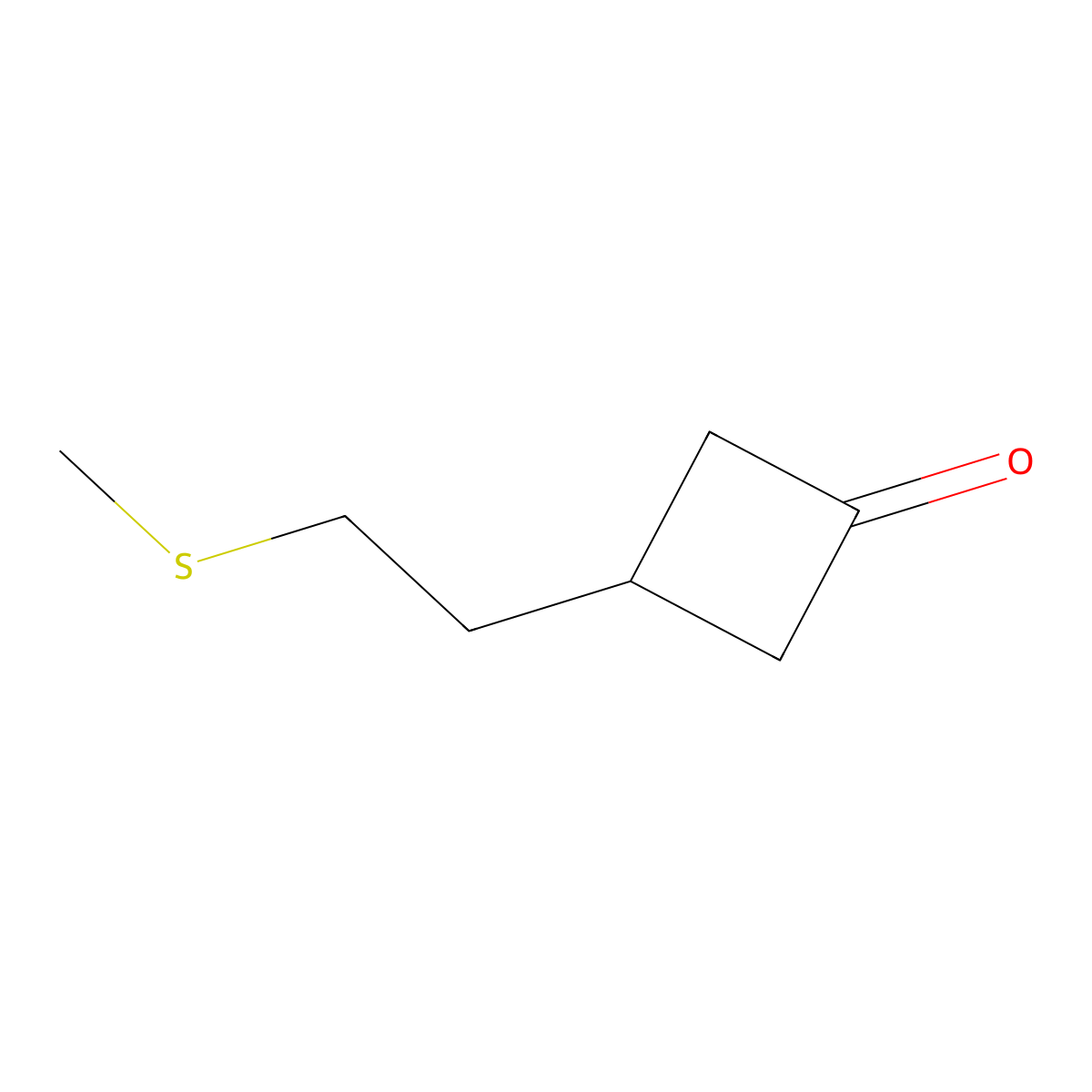 3-[2-(Methylsulfanyl)ethyl]cyclobutan-1-one molecular structure, CAS 2358066-59-6