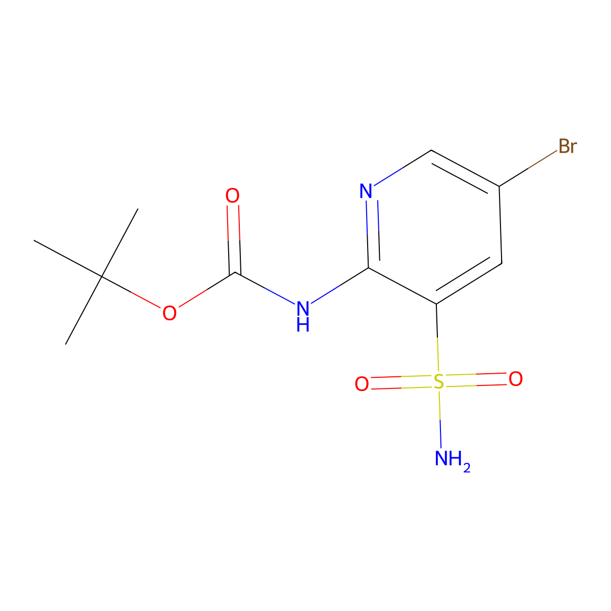 tert-butyl N-(5-bromo-3-sulfamoylpyridin-2-yl)carbamate molecular structure, CAS 2358113-98-9
