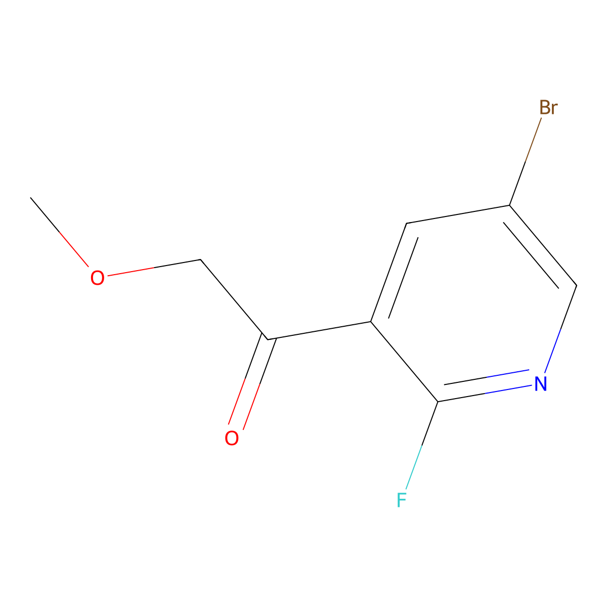 1-(5-Bromo-2-fluoro-3-pyridinyl)-2-methoxyethanone molecular structure, CAS 2358179-71-0