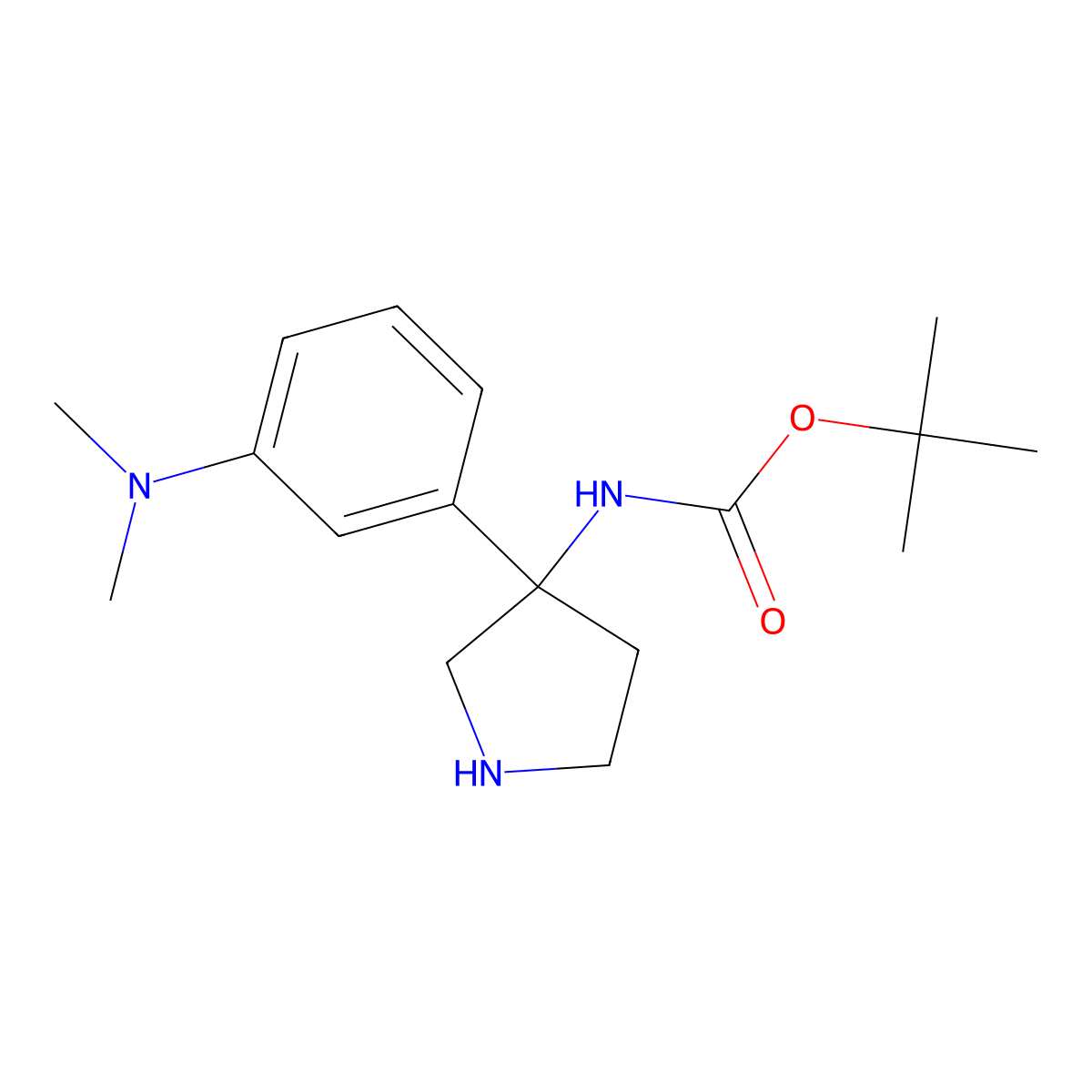 tert-butyl N-{3-[3-(dimethylamino)phenyl]pyrrolidin-3-yl}carbamate molecular structure, CAS 2358179-90-3