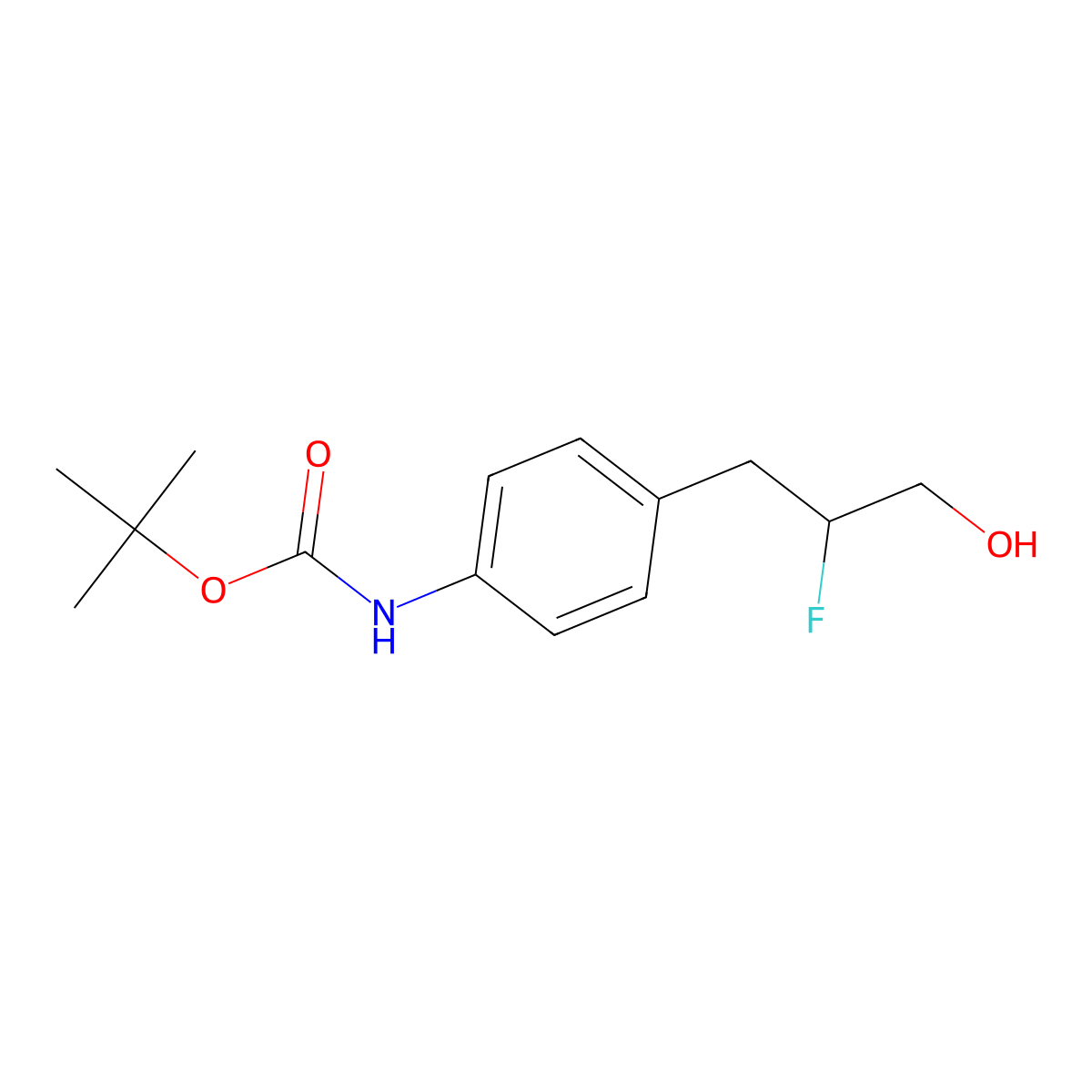 tert-butyl N-[4-(2-fluoro-3-hydroxypropyl)phenyl]carbamate molecular structure, CAS 2358184-55-9