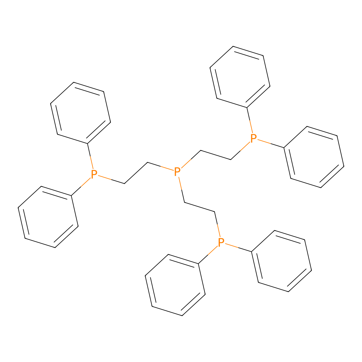 Tris(2-(diphenylphosphino)ethyl)phosphine molecular structure, CAS 23582-03-8