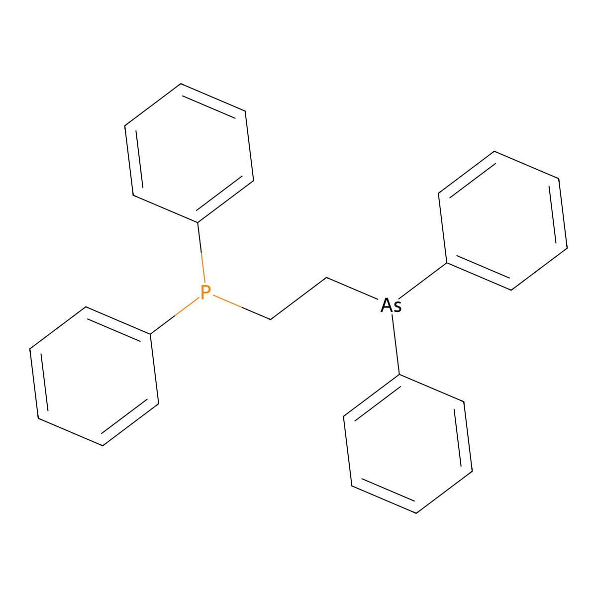 (2-(Diphenylarsino)ethyl)diphenylphosphine molecular structure, CAS 23582-06-1