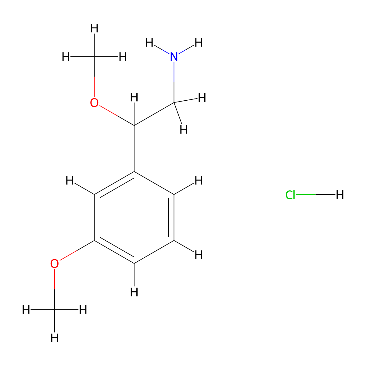 2-Methoxy-2-(3-methoxyphenyl)ethan-1-amine hydrochloride molecular structure, CAS 23582-54-9