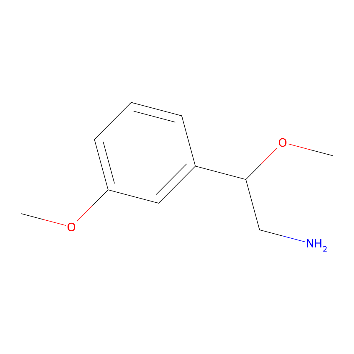 2-Methoxy-2-(3-methoxyphenyl)ethanamine molecular structure, CAS 23582-60-7