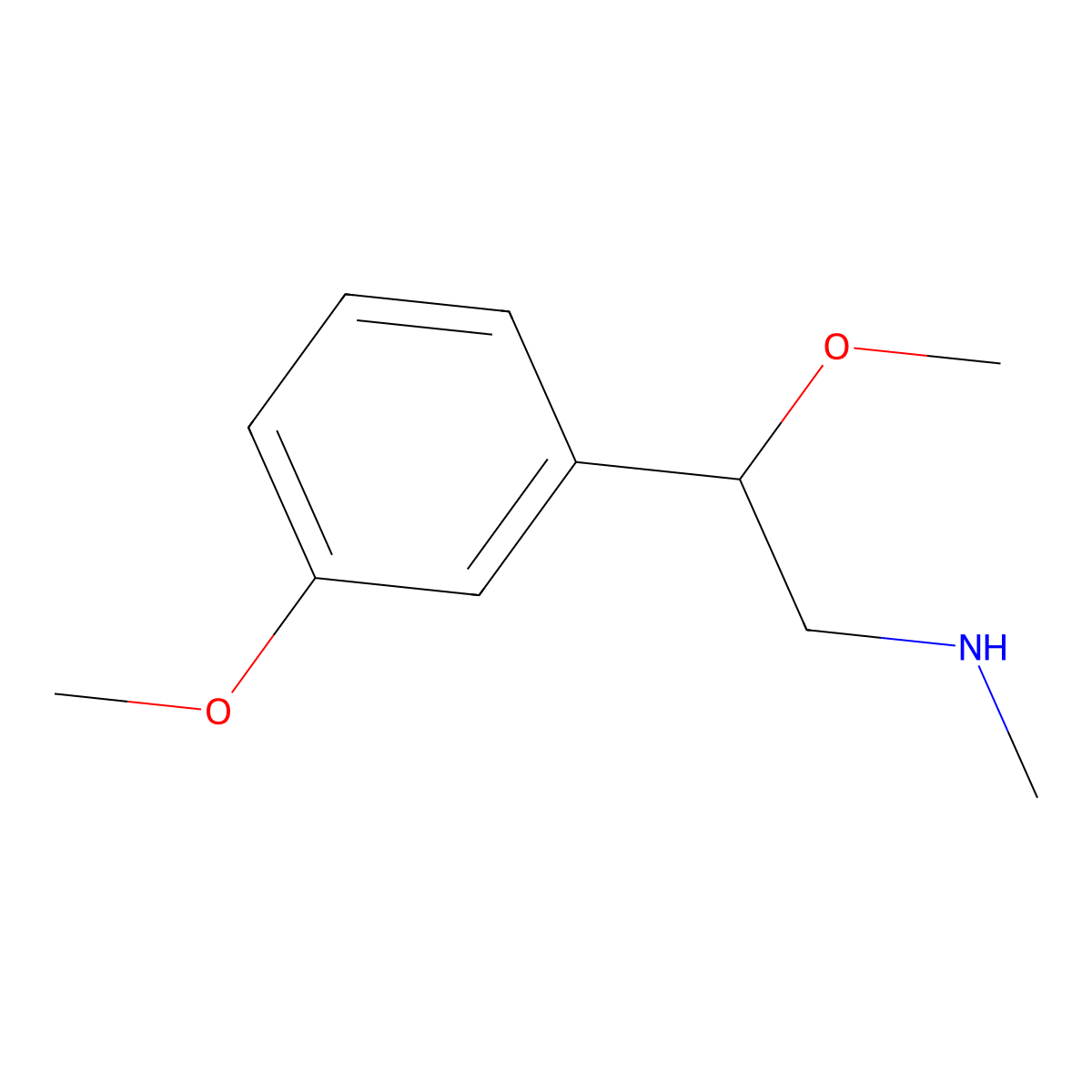 Benzeneethanamine, beta,3-dimethoxy-N-methyl- molecular structure, CAS 23582-61-8