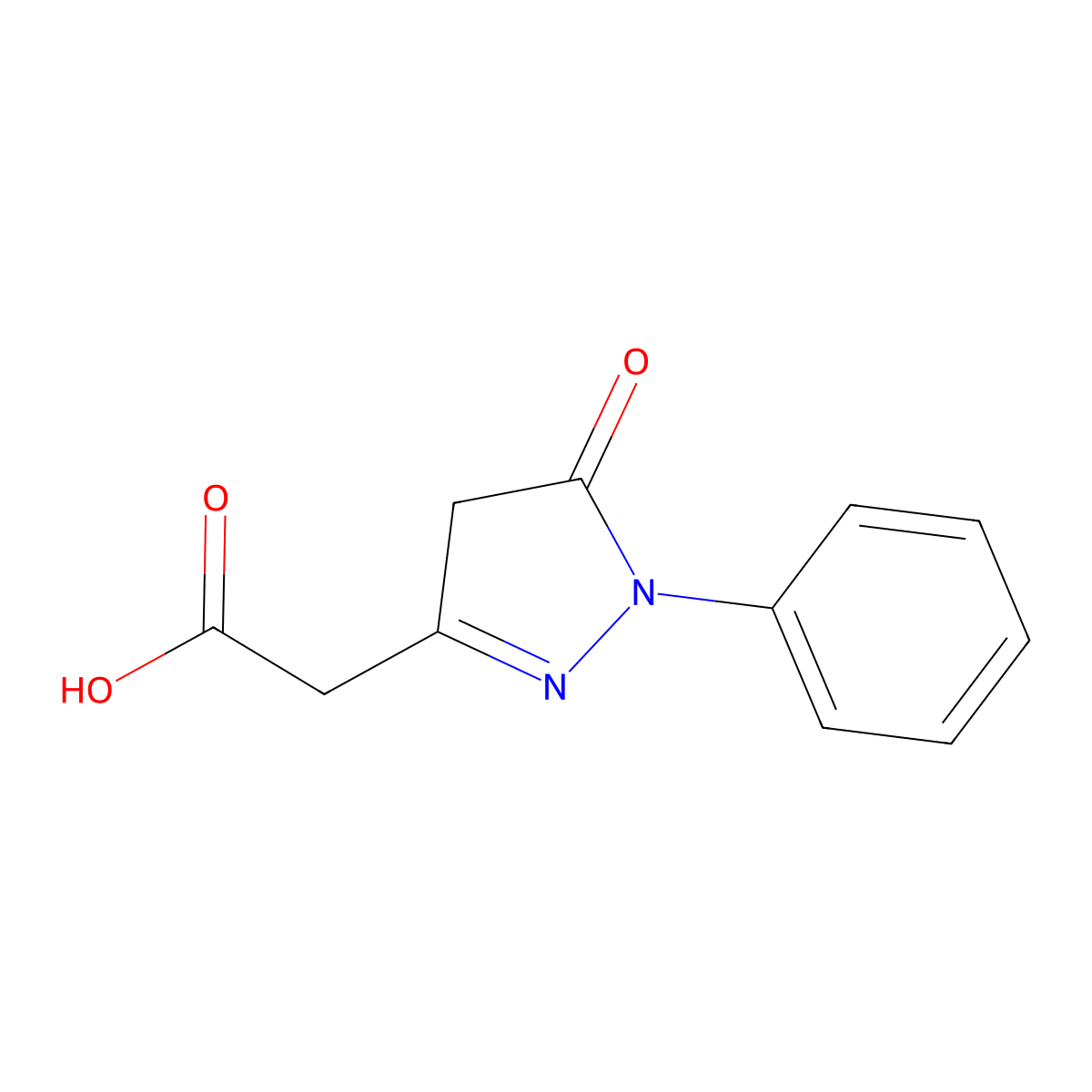 (5-Oxo-1-phenyl-4,5-dihydro-1H-pyrazol-3-yl)acetic acid molecular structure, CAS 23582-65-2
