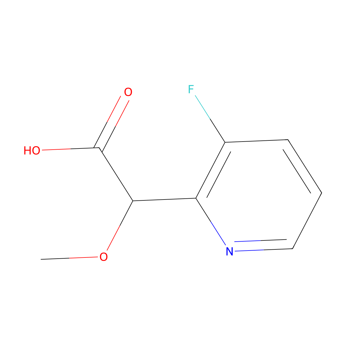 2-(3-Fluoropyridin-2-yl)-2-methoxyacetic acid molecular structure, CAS 2358261-77-3