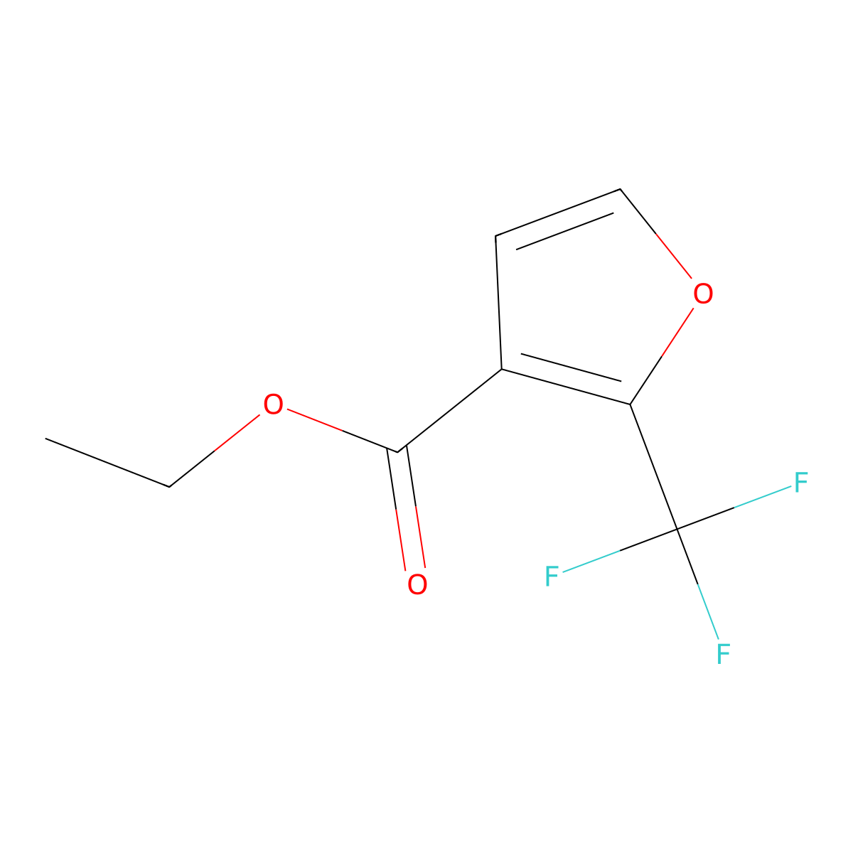 Ethyl 2-(trifluoromethyl)furan-3-carboxylate molecular structure, CAS 23584-63-6