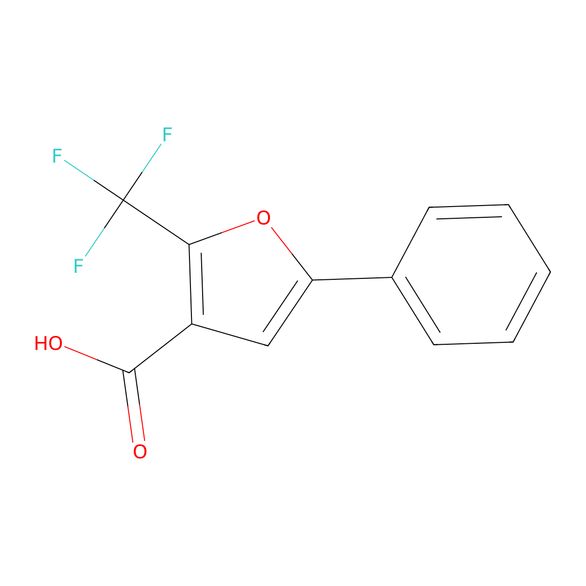 5-Phenyl-2-(trifluoromethyl)furan-3-carboxylic acid molecular structure, CAS 23584-85-2
