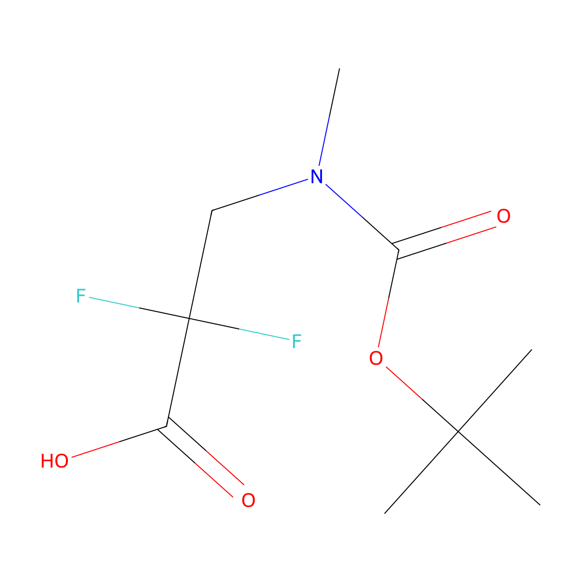 3-[Boc-(methyl)amino]-2,2-difluoropropanoic Acid molecular structure, CAS 2358406-89-8