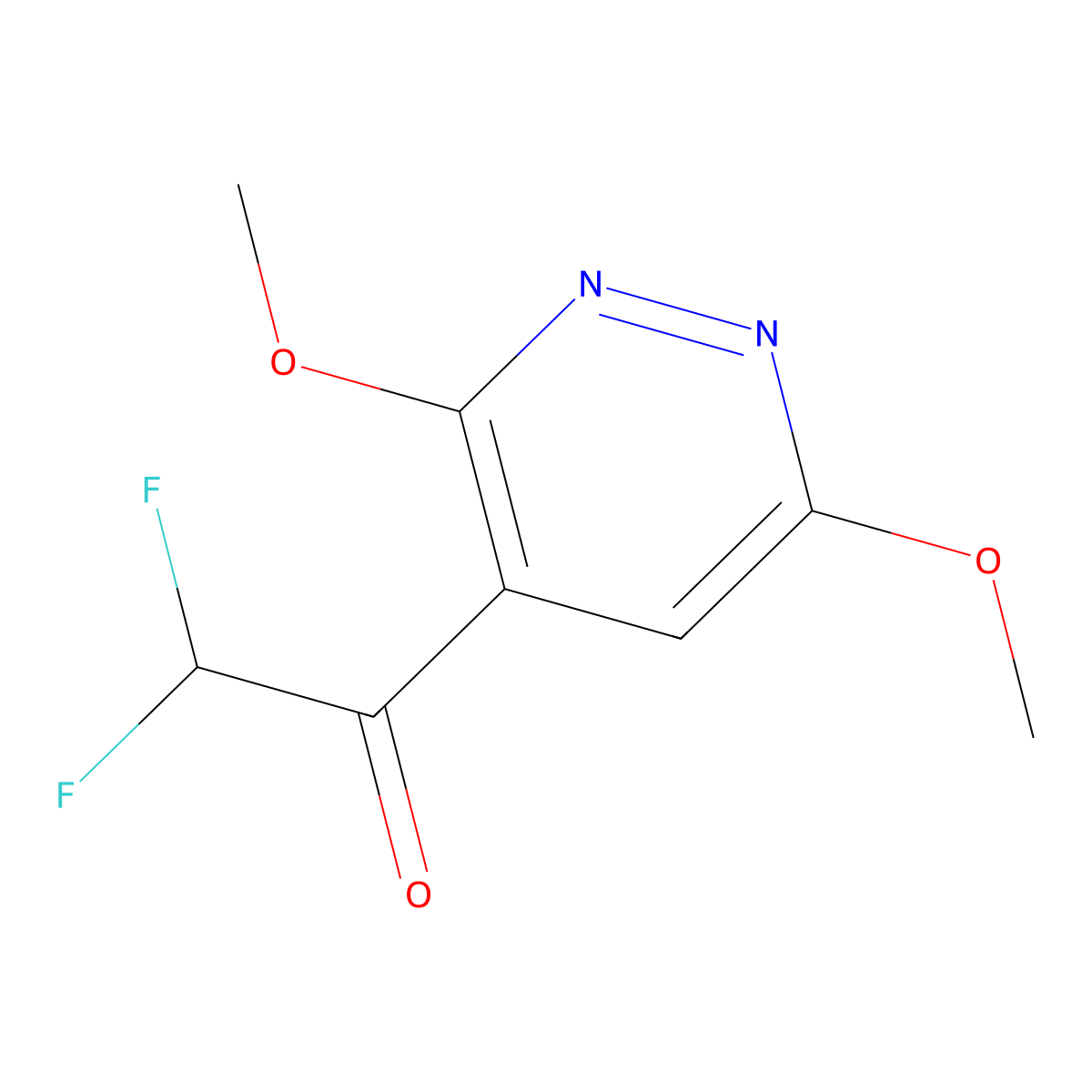 1-(3,6-Dimethoxypyridazin-4-yl)-2,2-difluoroethanone molecular structure, CAS 2358452-00-1