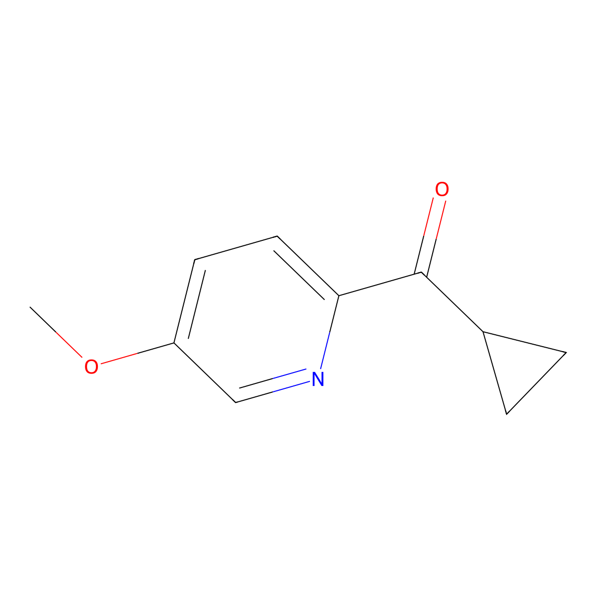 Cyclopropyl(5-methoxypyridin-2-yl)methanone molecular structure, CAS 2358490-18-1