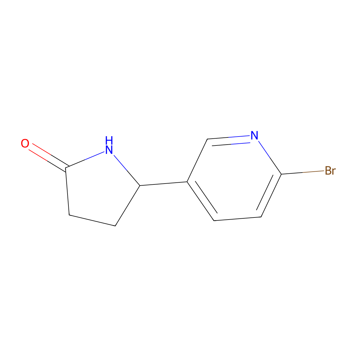 5-(6-Bromopyridin-3-yl)pyrrolidin-2-one molecular structure, CAS 2358498-99-2