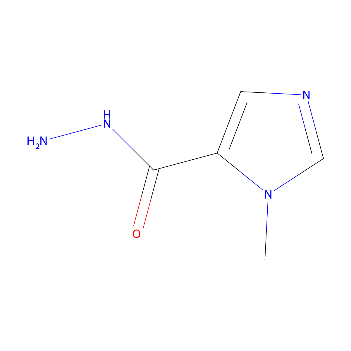 1-Methyl-1H-imidazole-5-carbohydrazide molecular structure, CAS 23585-00-4