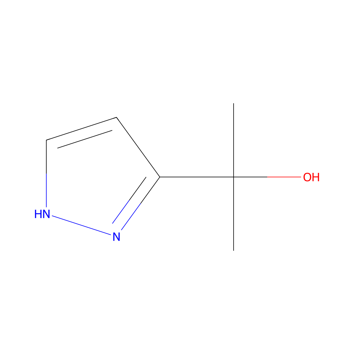 2-(1H-pyrazol-3-yl)propan-2-ol molecular structure, CAS 23585-51-5