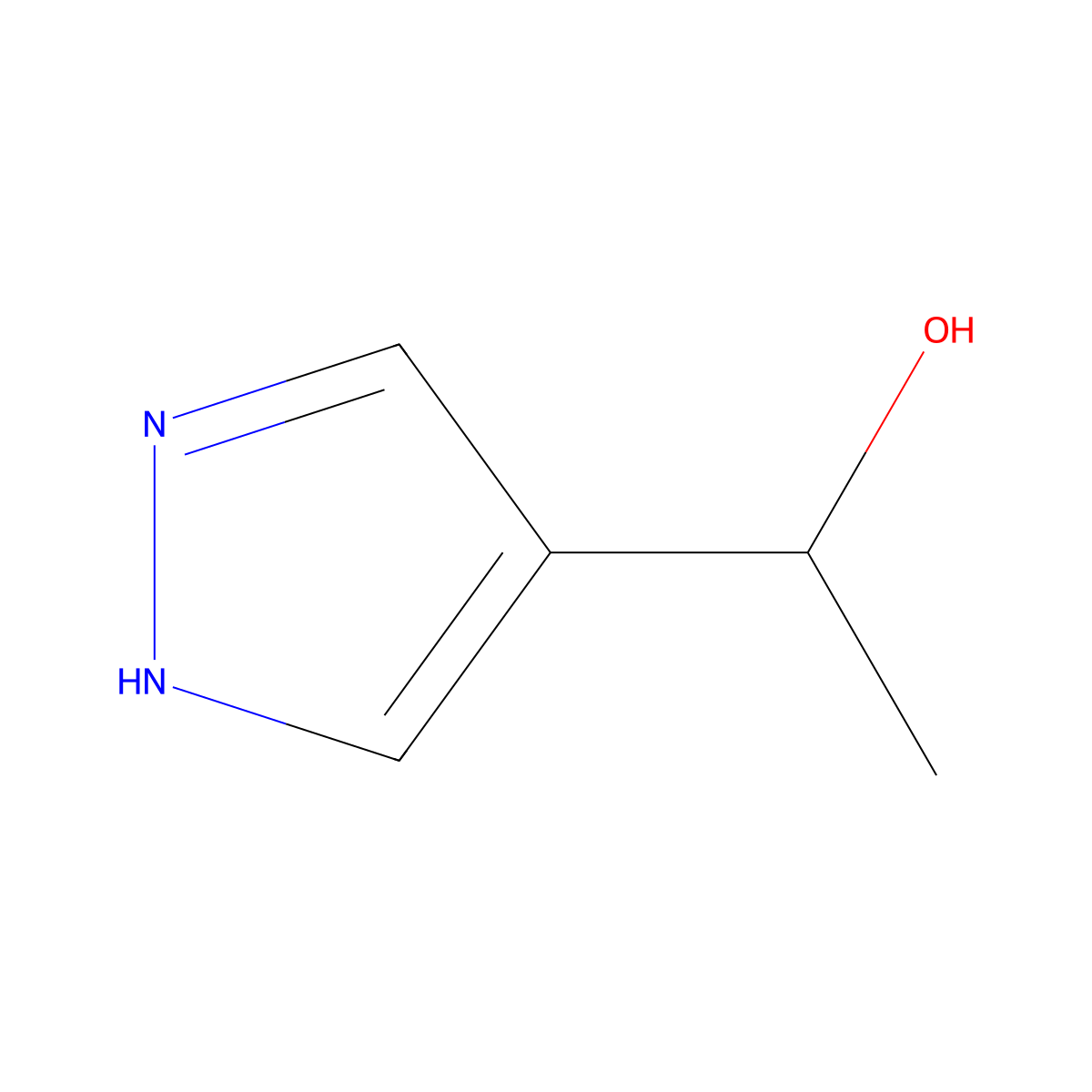 1-(1H-pyrazol-4-yl)ethanol molecular structure, CAS 23585-55-9