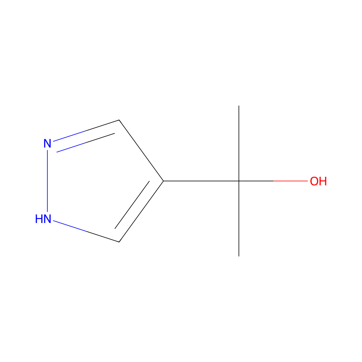 alpha,alpha-Dimethyl-1H-pyrazole-4-methanol molecular structure, CAS 23585-56-0