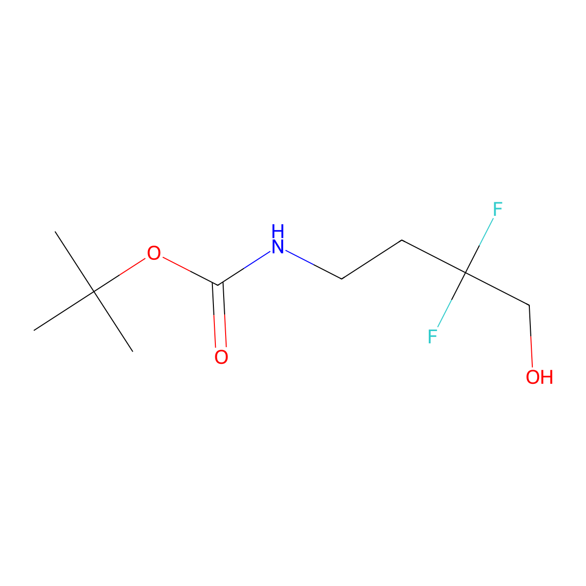 tert-butyl N-(3,3-difluoro-4-hydroxybutyl)carbamate molecular structure, CAS 2358505-90-3