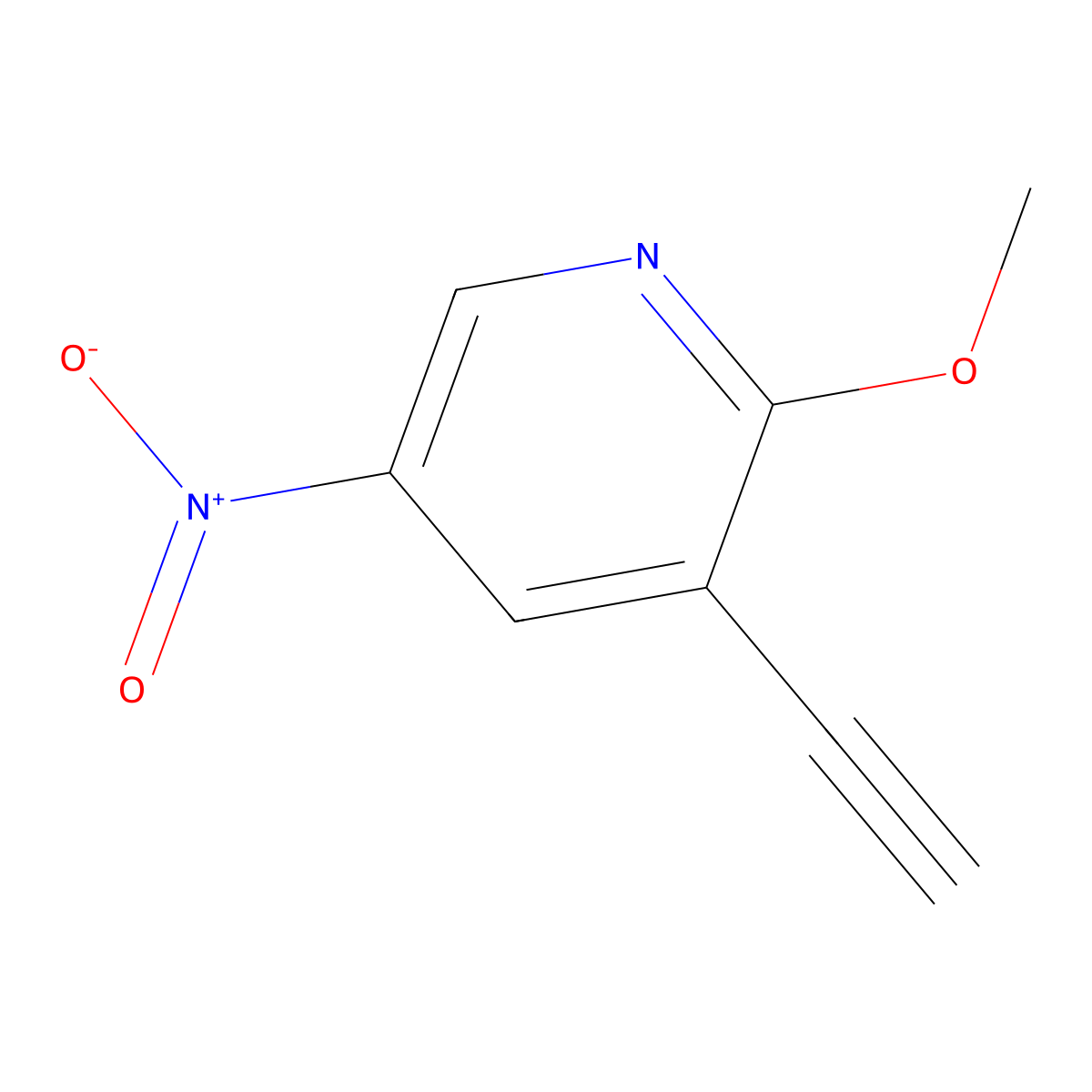 3-Ethynyl-2-methoxy-5-nitropyridine molecular structure, CAS 2358532-76-8
