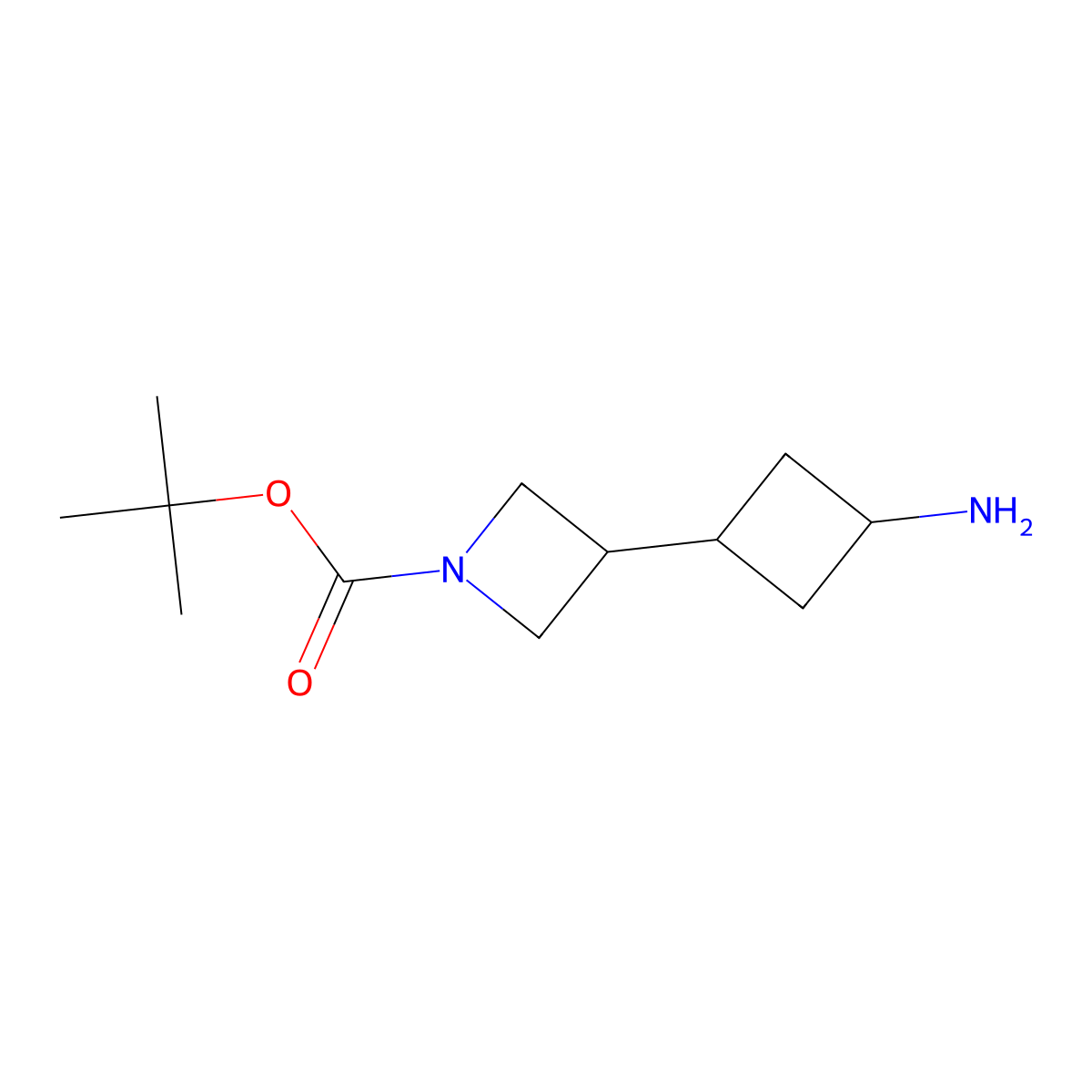 tert-Butyl 3-(3-aminocyclobutyl)azetidine-1-carboxylate molecular structure, CAS 2358543-36-7
