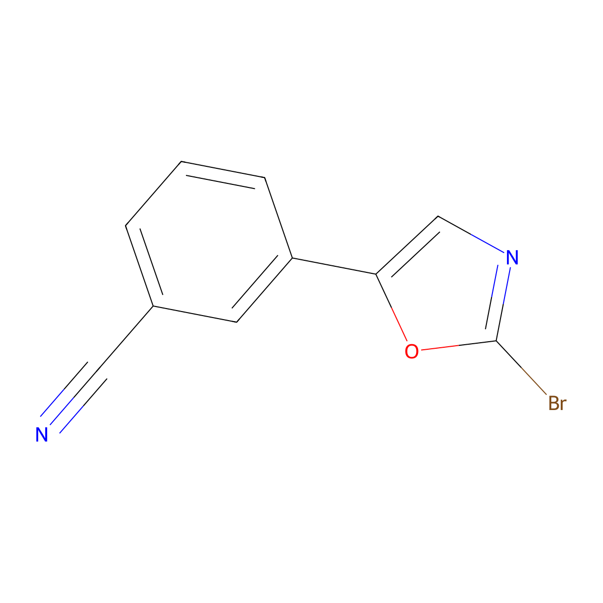 3-(2-Bromooxazol-5-yl)benzonitrile molecular structure, CAS 2358592-10-4