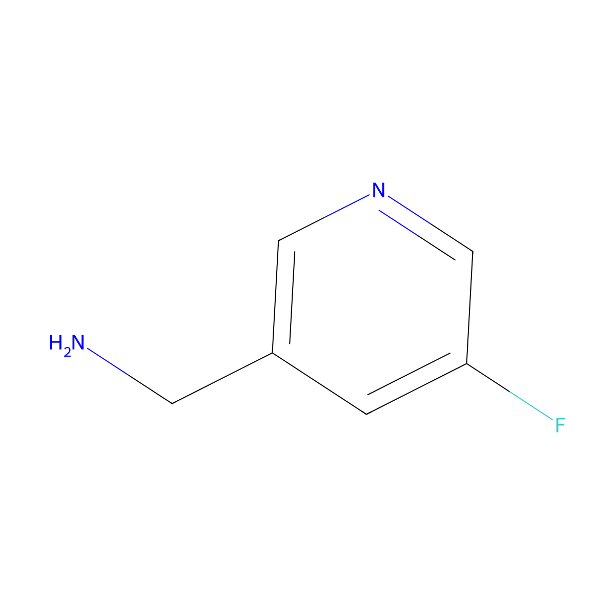 (5-Fluoropyridin-3-yl)methanamine molecular structure, CAS 23586-96-1