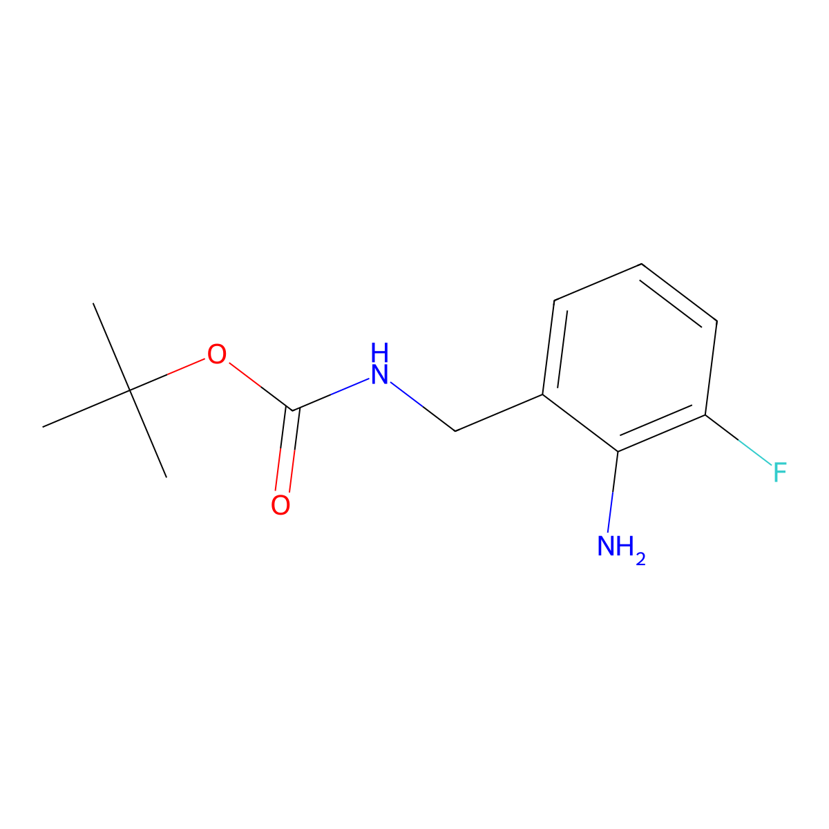 tert-butyl N-[(2-amino-3-fluorophenyl)methyl]carbamate molecular structure, CAS 2358667-14-6