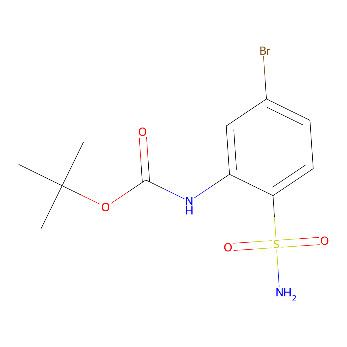 tert-butyl N-(5-bromo-2-sulfamoylphenyl)carbamate molecular structure, CAS 2358678-34-7