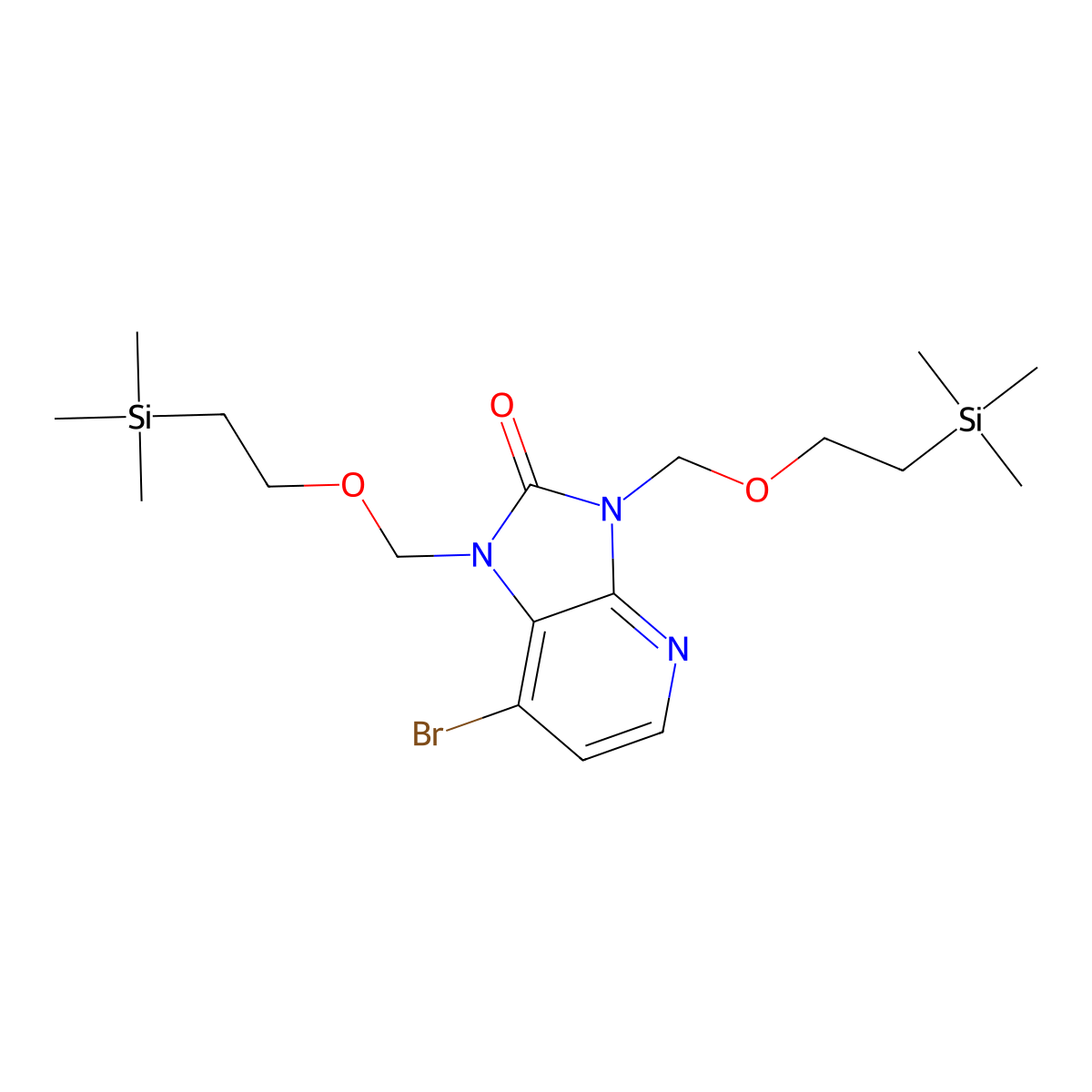 7-Bromo-1,3-dihydro-1,3-bis[[2-(trimethylsilyl)ethoxy]methyl]-2H-imidazo[4,5-b]pyridin-2-one molecular structure, CAS 2358694-54-7