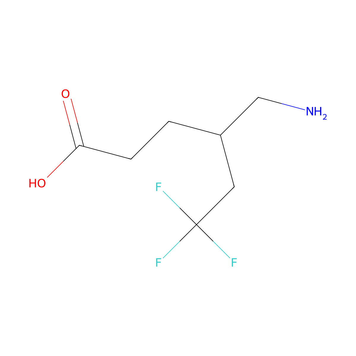 4-(Aminomethyl)-6,6,6-trifluorohexanoic acid molecular structure, CAS 2358697-64-8