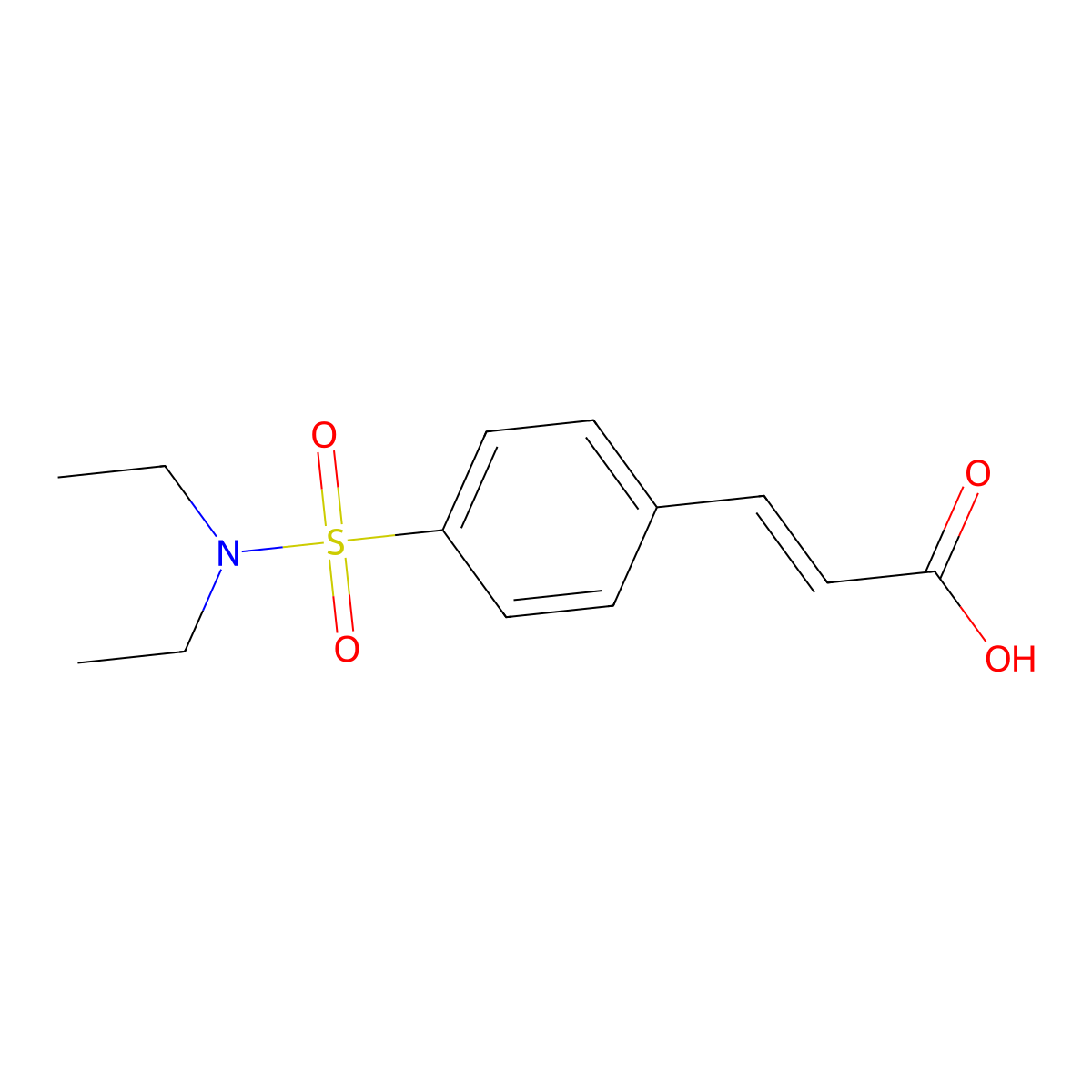 3-[4-(diethylsulfamoyl)phenyl]prop-2-enoic Acid molecular structure, CAS 2358709-01-8