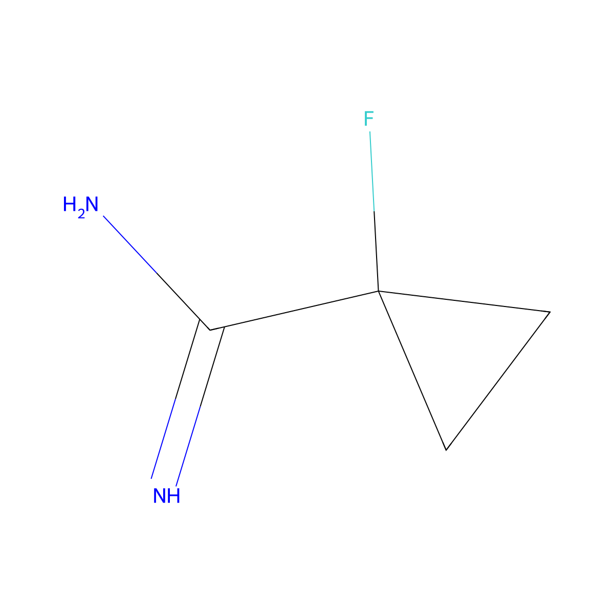 1-Fluorocyclopropanecarboxamidine molecular structure, CAS 2358744-65-5