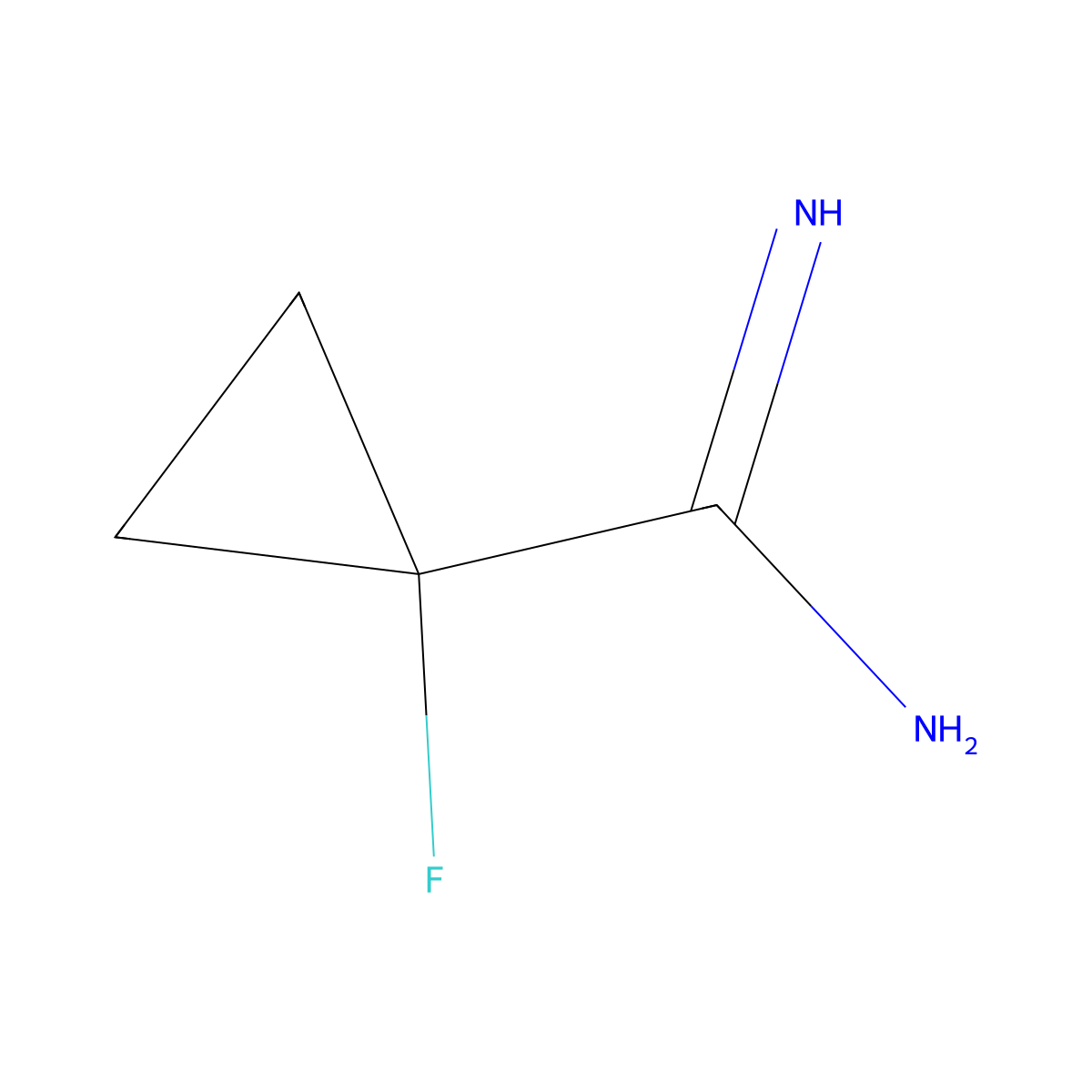 1-Fluorocyclopropanecarboxamidine molecular structure, CAS 2358744-65-5