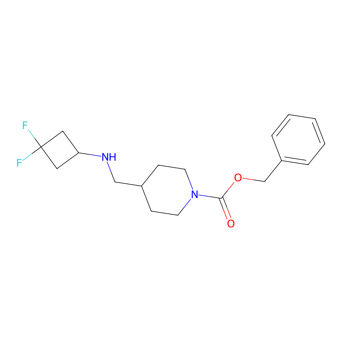 4-[(3,3-Difluoro-cyclobutylamino)-methyl]-piperidine-1-carboxylic acid benzyl ester molecular structure, CAS 2358751-12-7