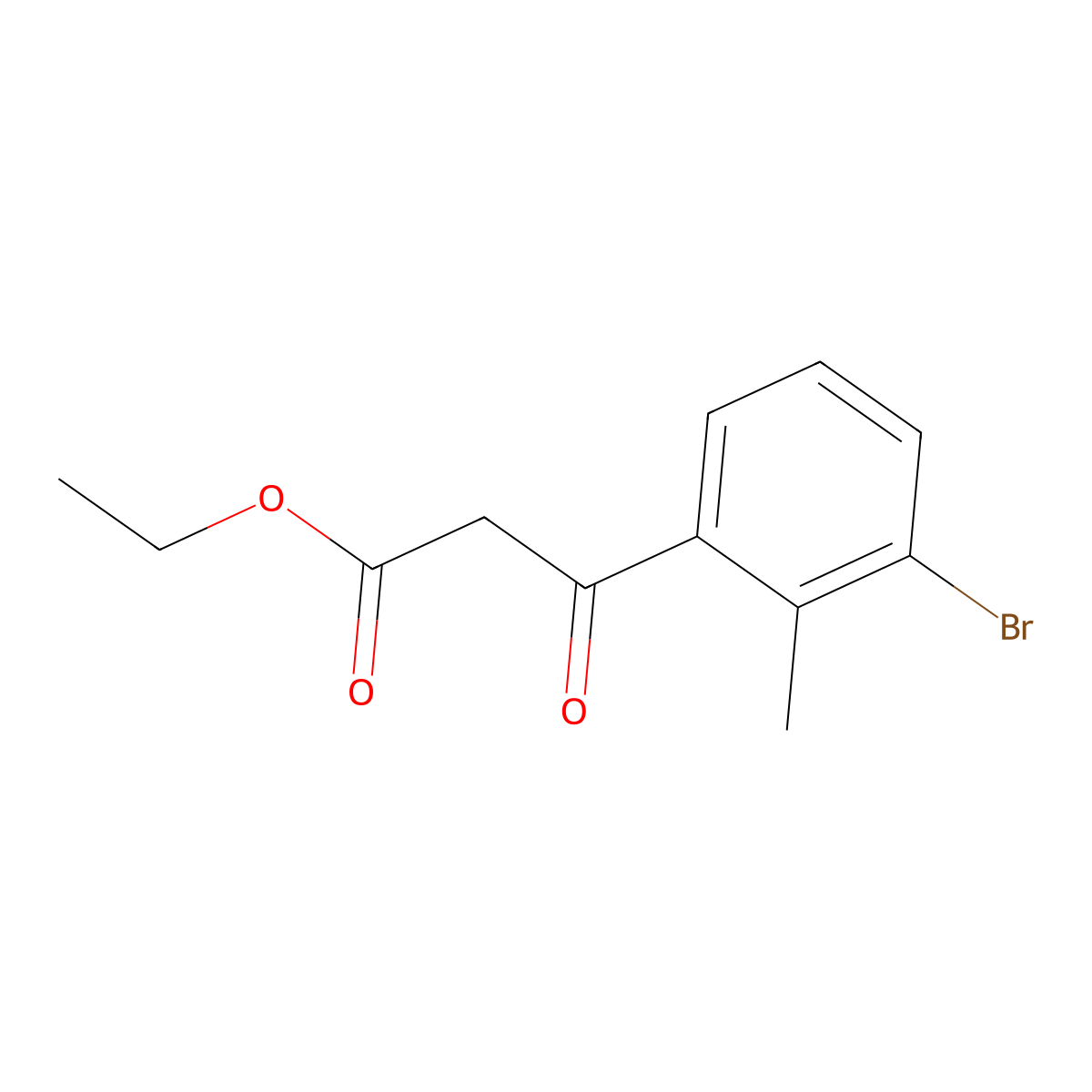 Ethyl 3-(3-bromo-2-methylphenyl)-3-oxopropanoate molecular structure, CAS 2358751-32-1