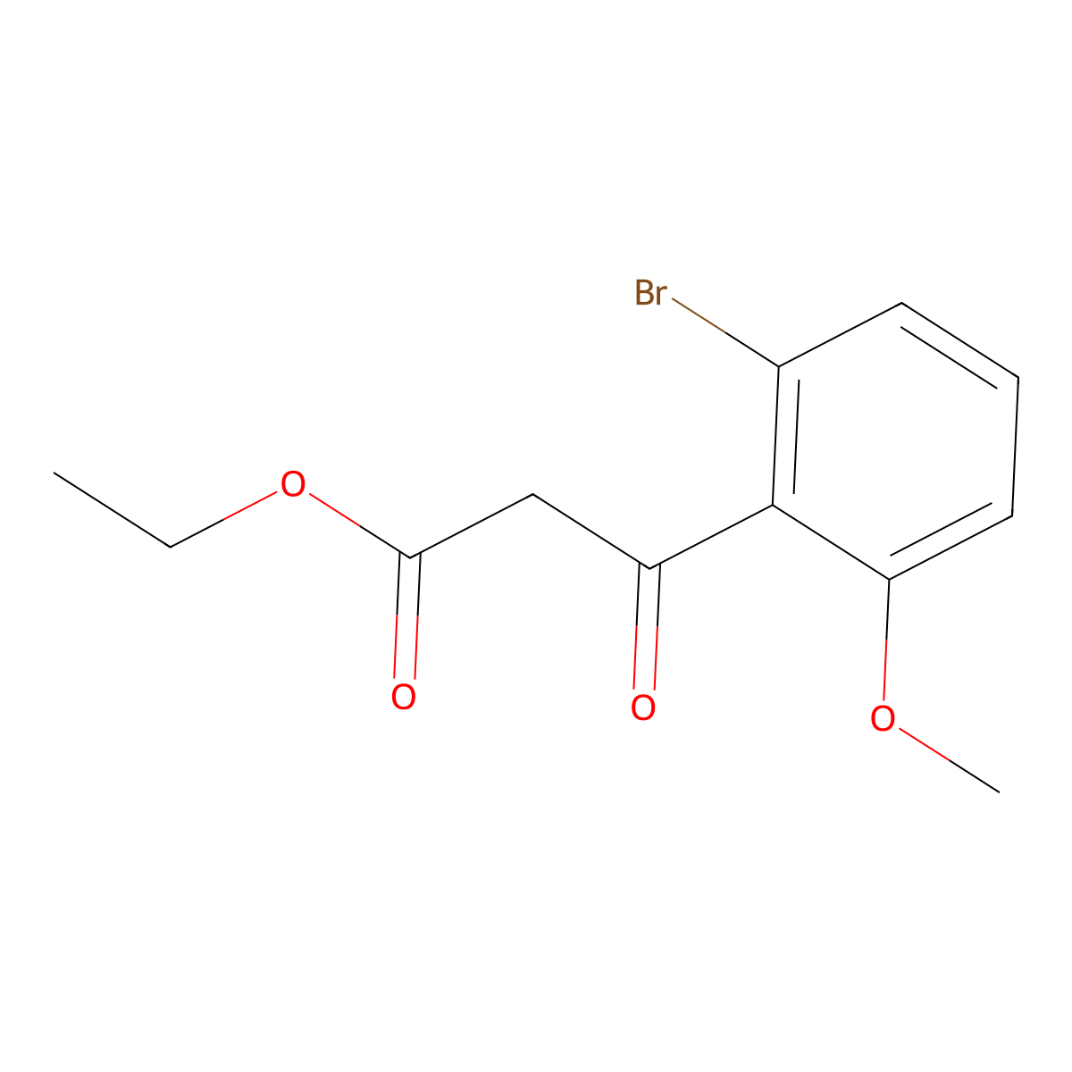 Ethyl 3-(2-bromo-6-methoxyphenyl)-3-oxopropanoate molecular structure, CAS 2358751-48-9