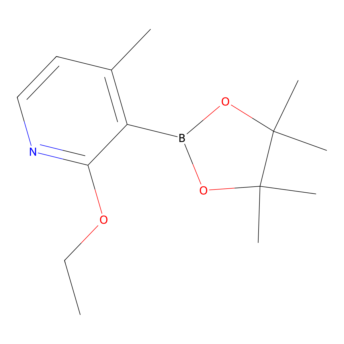 2-Ethoxy-4-methyl-3-(4,4,5,5-tetramethyl-1,3,2-dioxaborolan-2-yl)pyridine molecular structure, CAS 2358753-55-4
