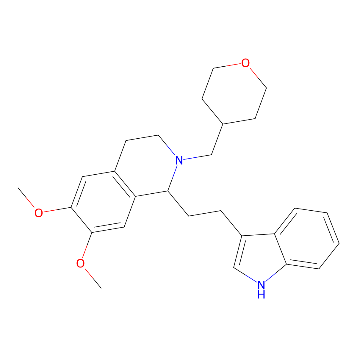 1-[2-(1H-indol-3-yl)ethyl]-6,7-dimethoxy-2-(oxan-4-ylmethyl)-3,4-dihydro-1H-isoquinoline molecular structure, CAS 2358754-22-8