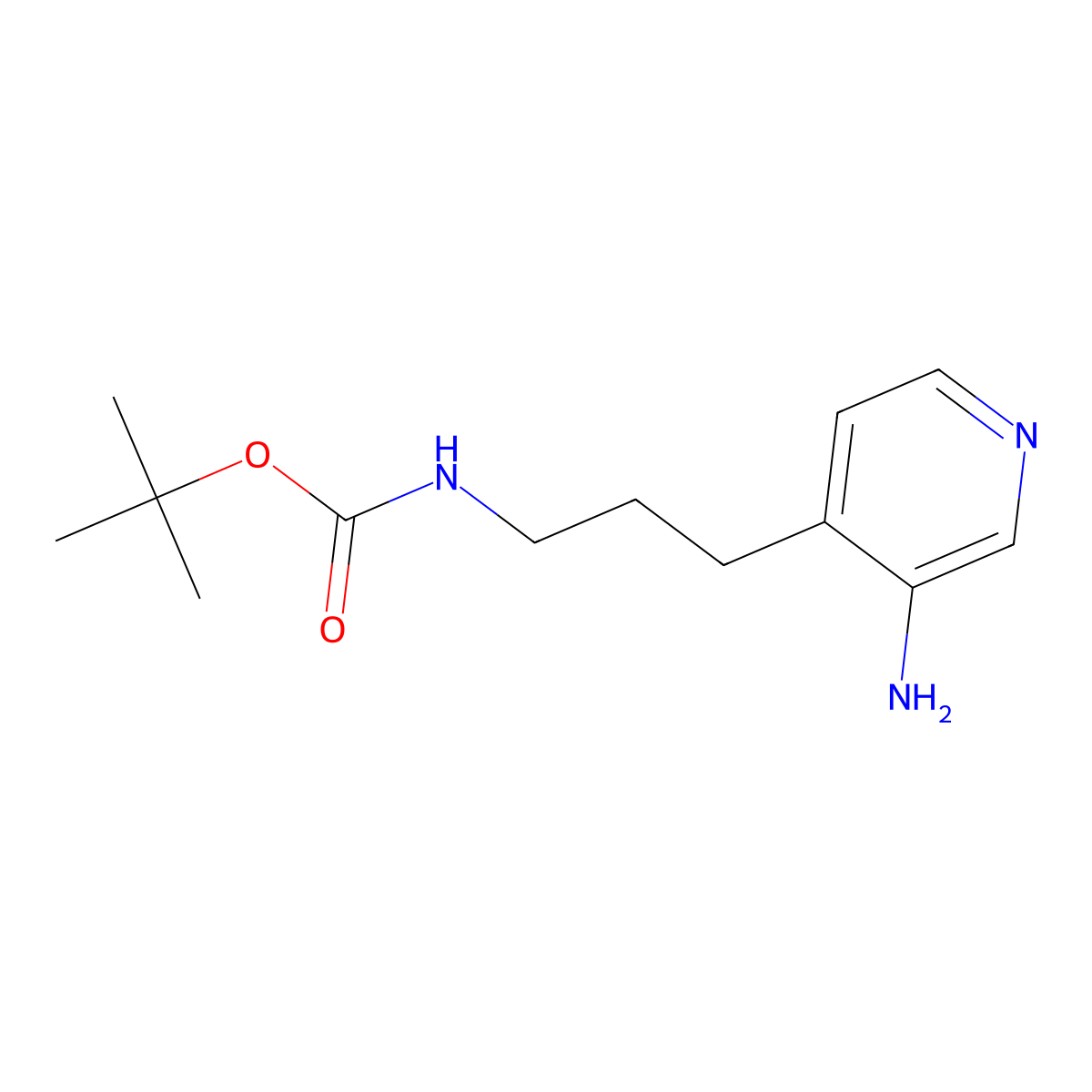 tert-butyl N-[3-(3-aminopyridin-4-yl)propyl]carbamate molecular structure, CAS 2358757-66-9