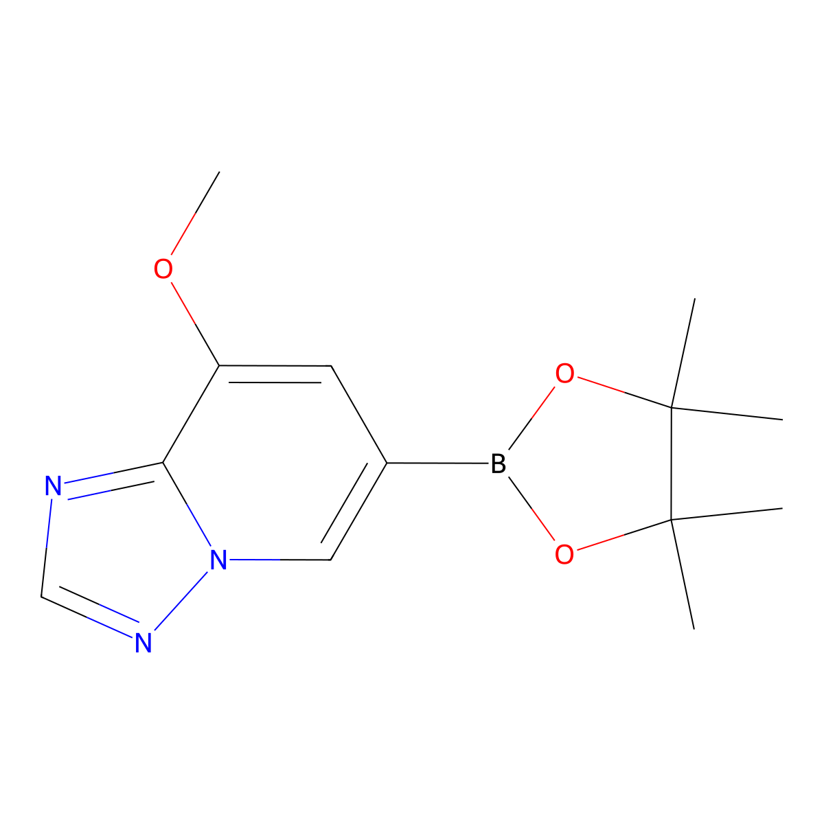 8-Methoxy-6-(4,4,5,5-tetramethyl-1,3,2-dioxaborolan-2-yl)-[1,2,4]triazolo[1,5-a]pyridine molecular structure, CAS 2358763-00-3