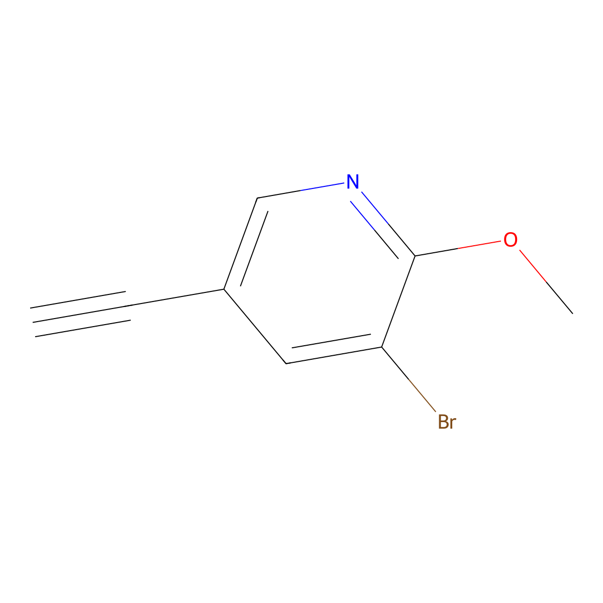 3-Bromo-5-ethynyl-2-methoxypyridine molecular structure, CAS 2358804-38-1