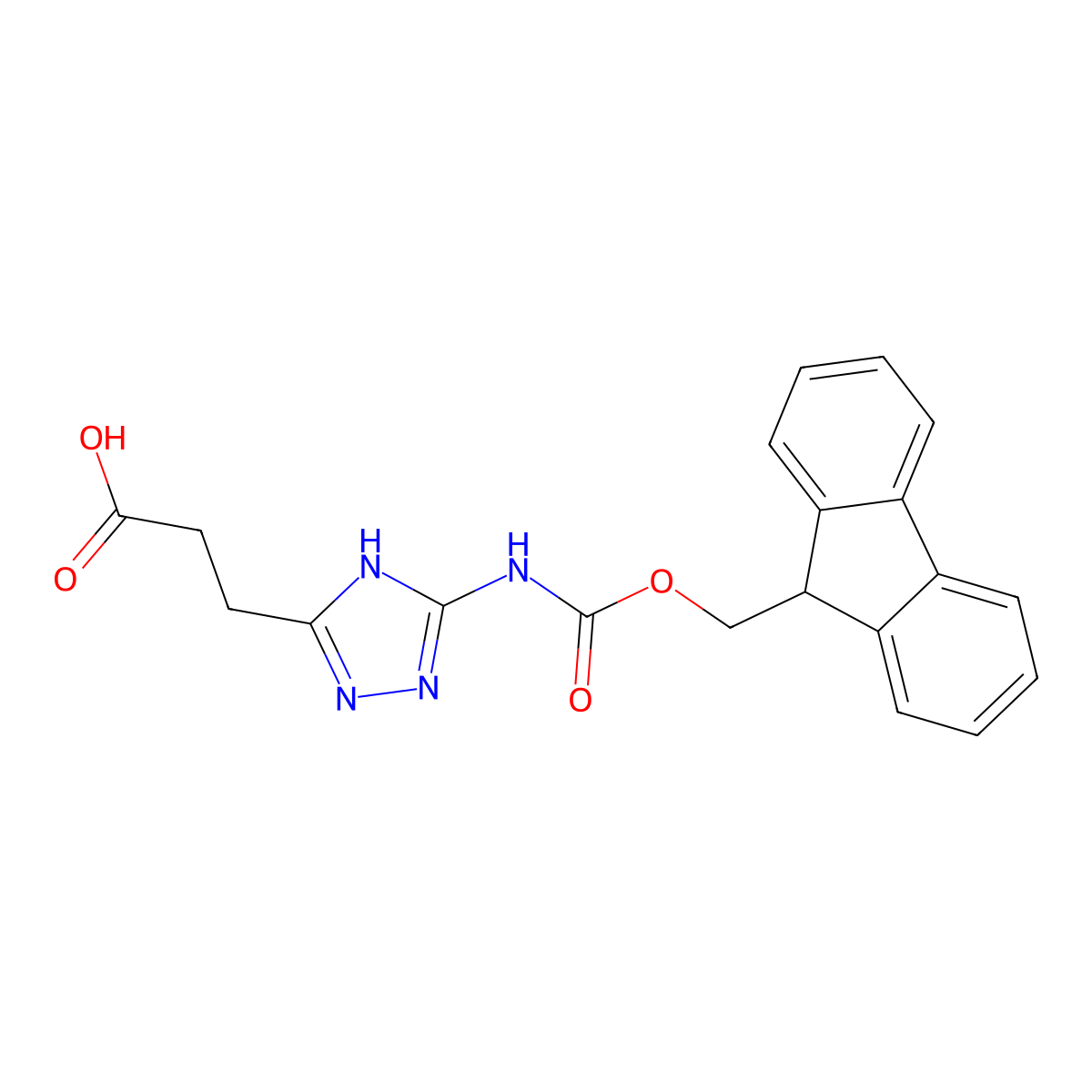 3-[5-({[(9H-fluoren-9-yl)methoxy]carbonyl}amino)-4H-1,2,4-triazol-3-yl]propanoic acid molecular structure, CAS 2358842-61-0