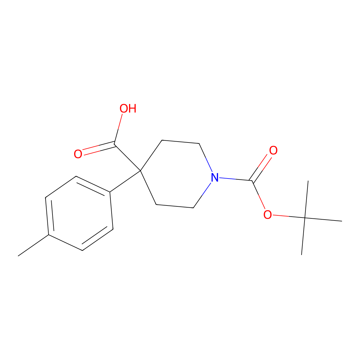 1-[(Tert-butoxy)carbonyl]-4-(4-methylphenyl)piperidine-4-carboxylic acid molecular structure, CAS 2358883-44-8