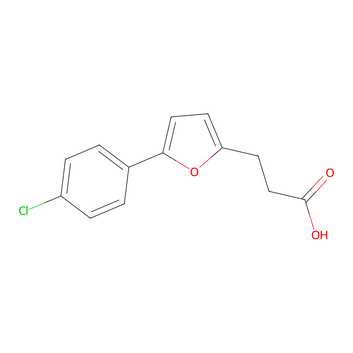 5-(4-Chlorophenyl)-2-furanpropionic acid molecular structure, CAS 23589-02-8