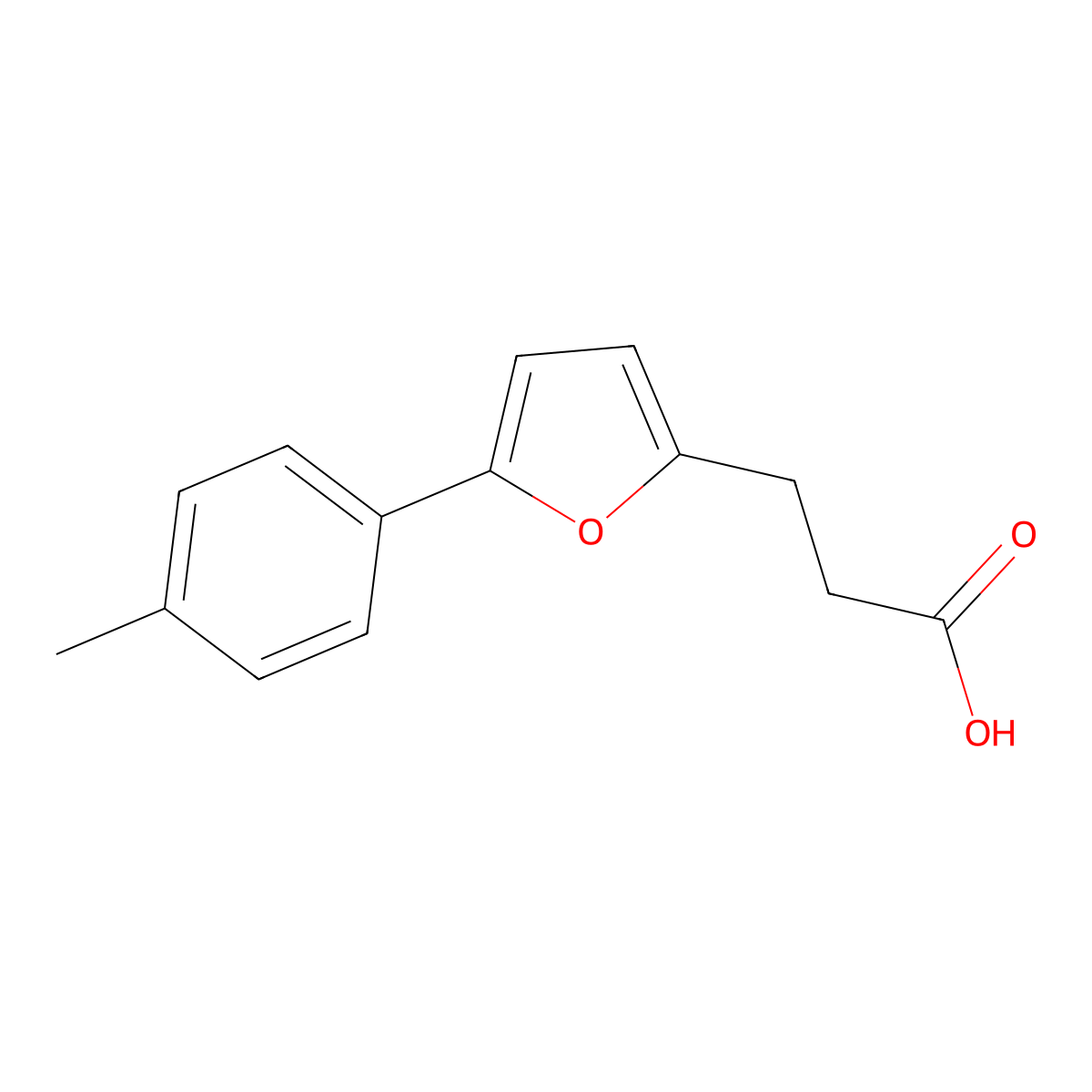 3-(5-p-Tolyl-furan-2-yl)-propionic acid molecular structure, CAS 23589-06-2