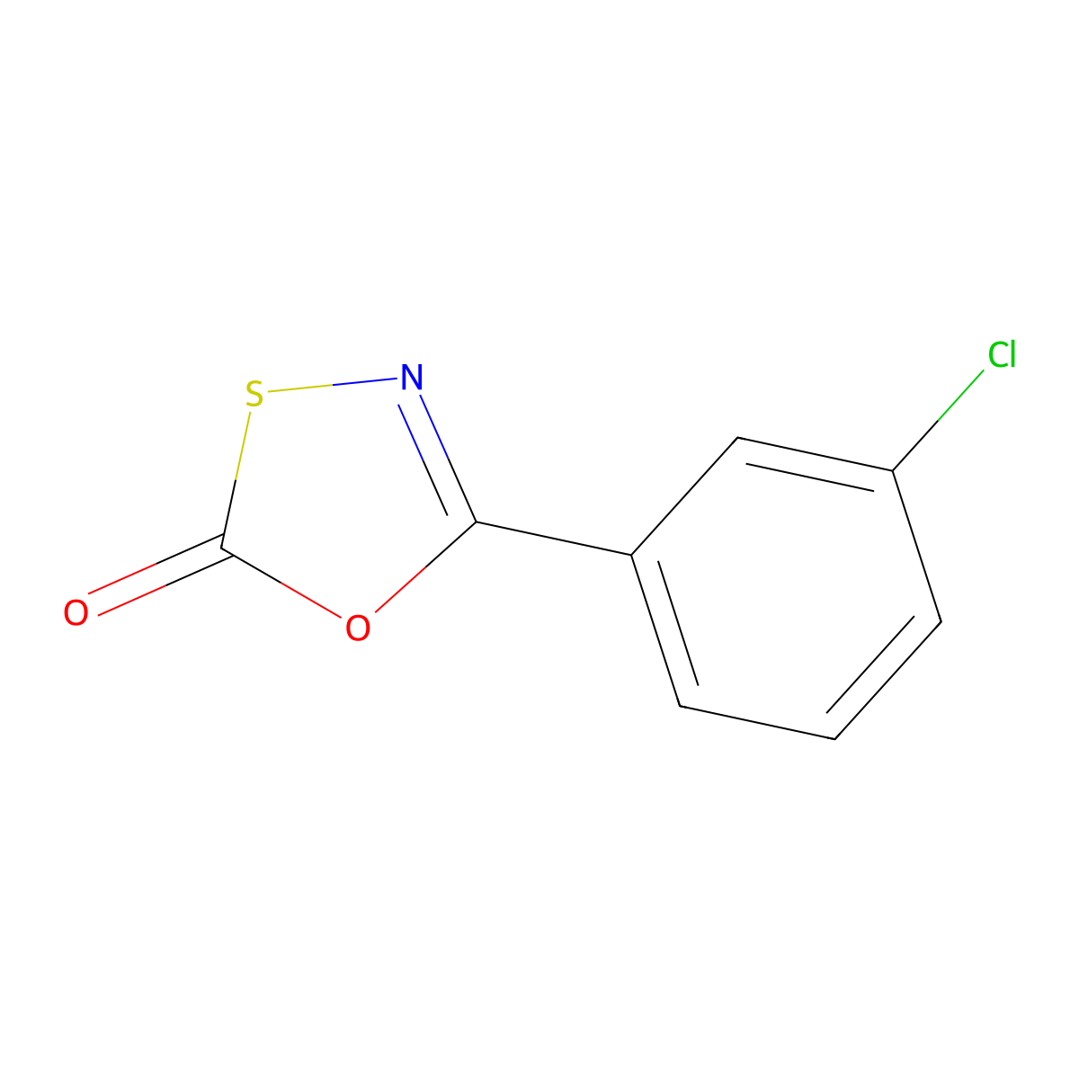 5-(3-chlorophenyl)-2H-1,3,4-oxathiazol-2-one molecular structure, CAS 23589-73-3