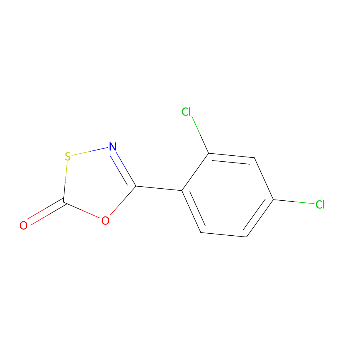 5-(2,4-Dichlorophenyl)-2H-1,3,4-oxathiazol-2-one molecular structure, CAS 23589-75-5