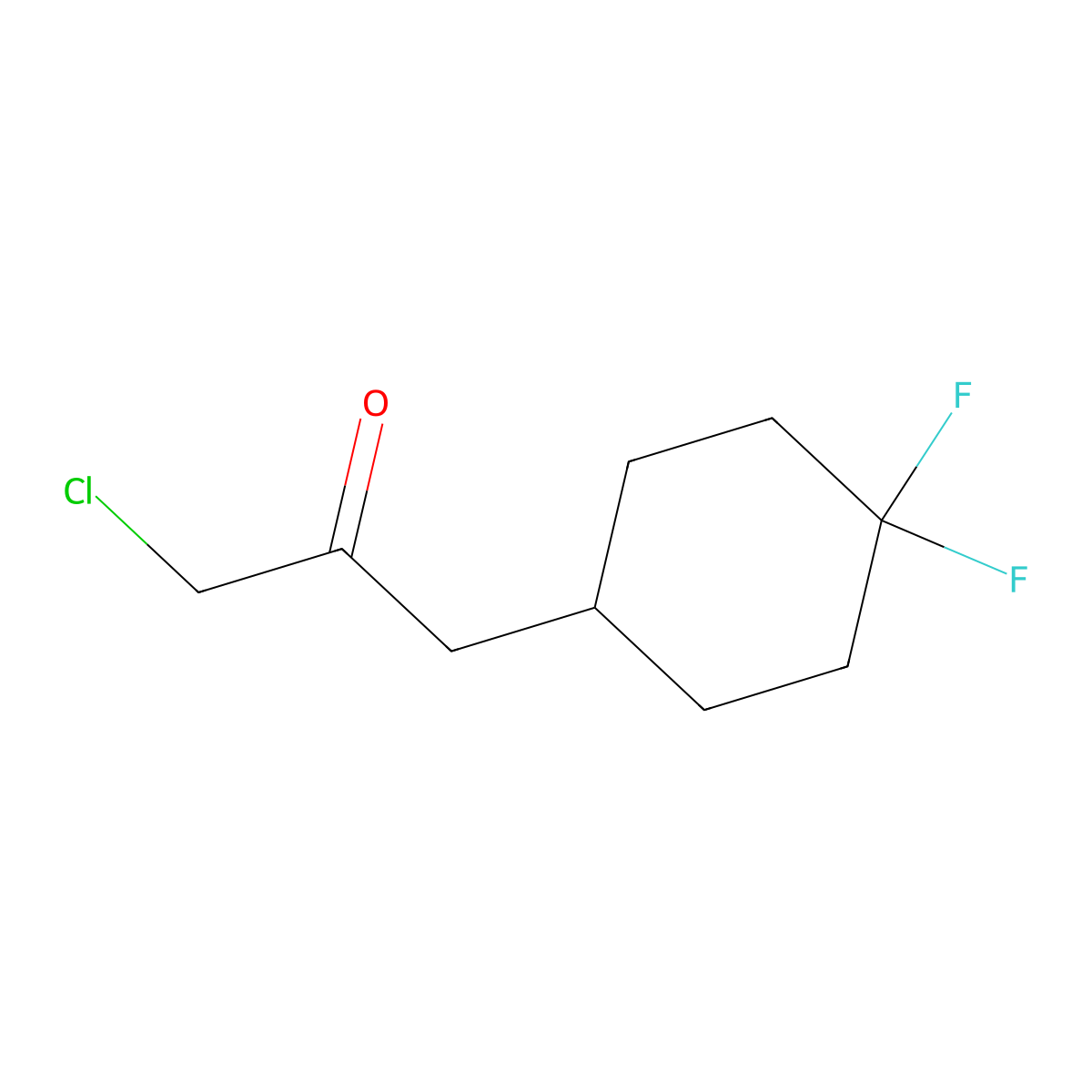 1-Chloro-3-(4,4-difluorocyclohexyl)propan-2-one molecular structure, CAS 2358904-32-0