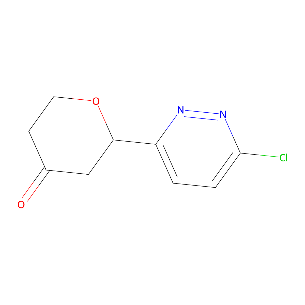 2-(6-chloropyridazin-3-yl)tetrahydro-4H-pyran-4-one molecular structure, CAS 2358969-02-3
